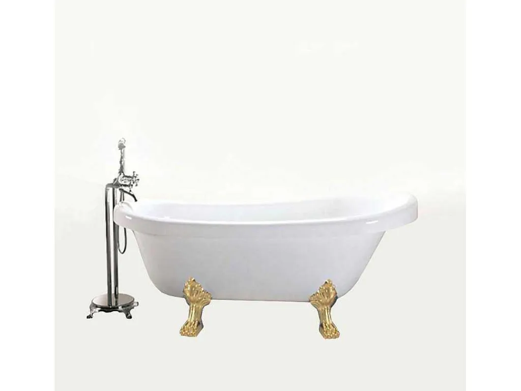 Retro Vrijstaand Bad 170 X 80 Cm Met Gouden Pootjes + Mengkraan Marigold-ELITESHOPPING