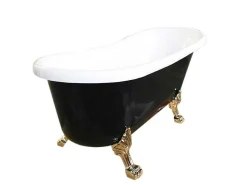 Retro Vrijstaand Bad 170 X 80 Cm Zwartgouden Pootjes + Mengkraan Marigold Noir-ELITESHOPPING Online