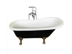 Retro Vrijstaand Bad 170 X 80 Cm Zwartgouden Pootjes + Mengkraan Marigold Noir-ELITESHOPPING Online