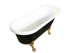 Retro Vrijstaand Bad 170 X 80 Cm Zwart Met Gouden Pootjes Marigold Noir-ELITESHOPPING Clearance