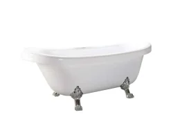Retro Vrijstaand Bad 170 X 80 Cm Met Zilveren Poten + Mengkraan Marigold-ELITESHOPPING Clearance