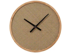 Rieten Wandklok - D60 Cm - Mdf En Hout - Naturel - Fietra-OZAIA Online