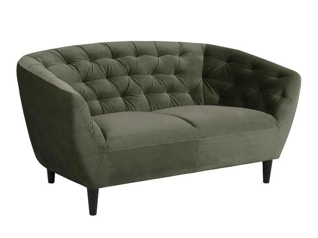 Rita 2-Zitsbank Bosgroen, Rubberhout Zwart.-Vente-unique Clearance