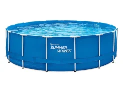 Rond Buisvormig Zwembad Met Cartridge Filterpomp - D457 X H122 Cm - Blauw - Lacanau-Vente-unique