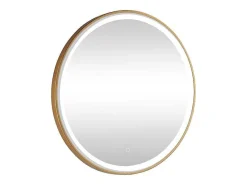 Ronde Badkamerspiegel Met Ledverlichting En Goudkleurige Lijst Diameter 80 Cm Numea-OZAIA Sale