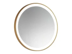 Ronde Badkamerspiegel Met Ledverlichting En Goudkleurige Lijst Diameter 80 Cm Numea-OZAIA Sale
