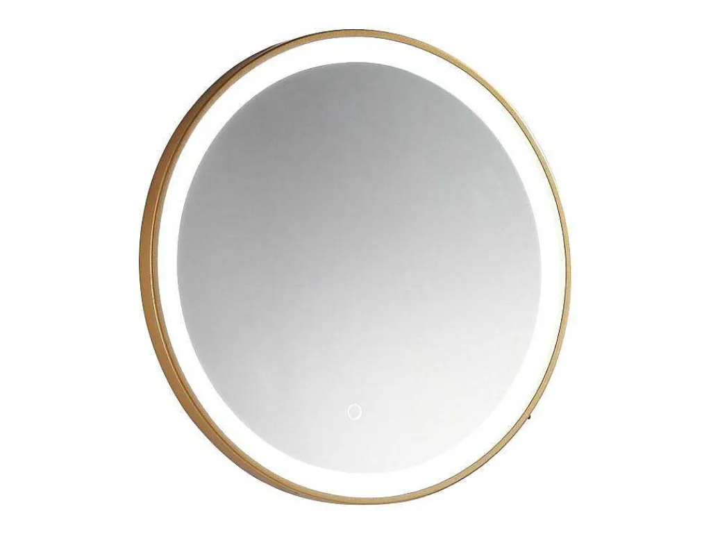 Ronde Badkamerspiegel Met Ledverlichting En Goudkleurige Lijst Diameter 80 Cm Numea-OZAIA Sale
