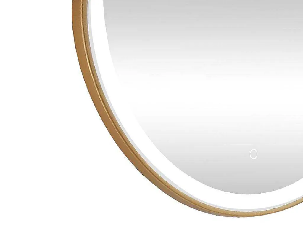 Ronde Badkamerspiegel Met Ledverlichting En Goudkleurige Lijst Diameter 80 Cm Numea-OZAIA Sale