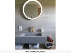 Ronde Badkamerspiegel Met Led-Verlichting Daniela - L60 X H 60 Cm-OZAIA Best