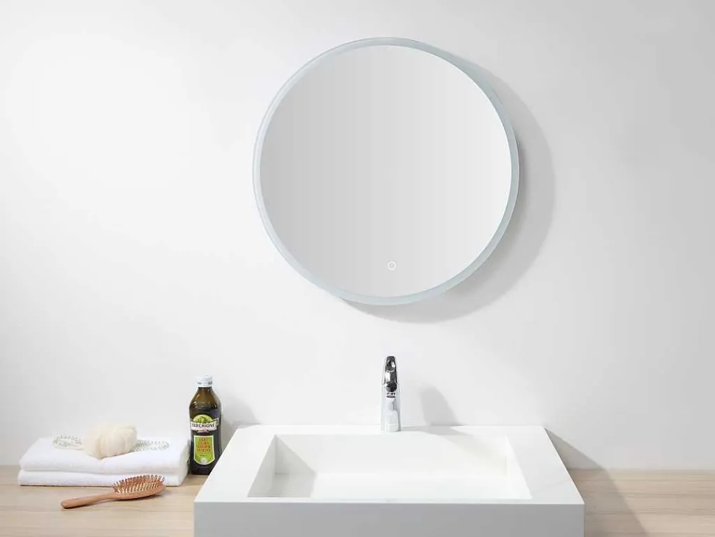 Ronde Badkamerspiegel Met Led-Verlichting Daniela - L60 X H 60 Cm-OZAIA Best