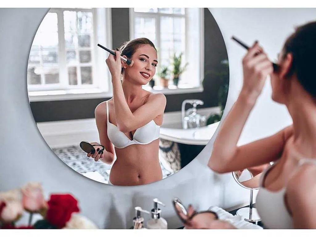 Ronde Glamour Badspiegel Klaar Om Te Monteren O50-Vente-unique New