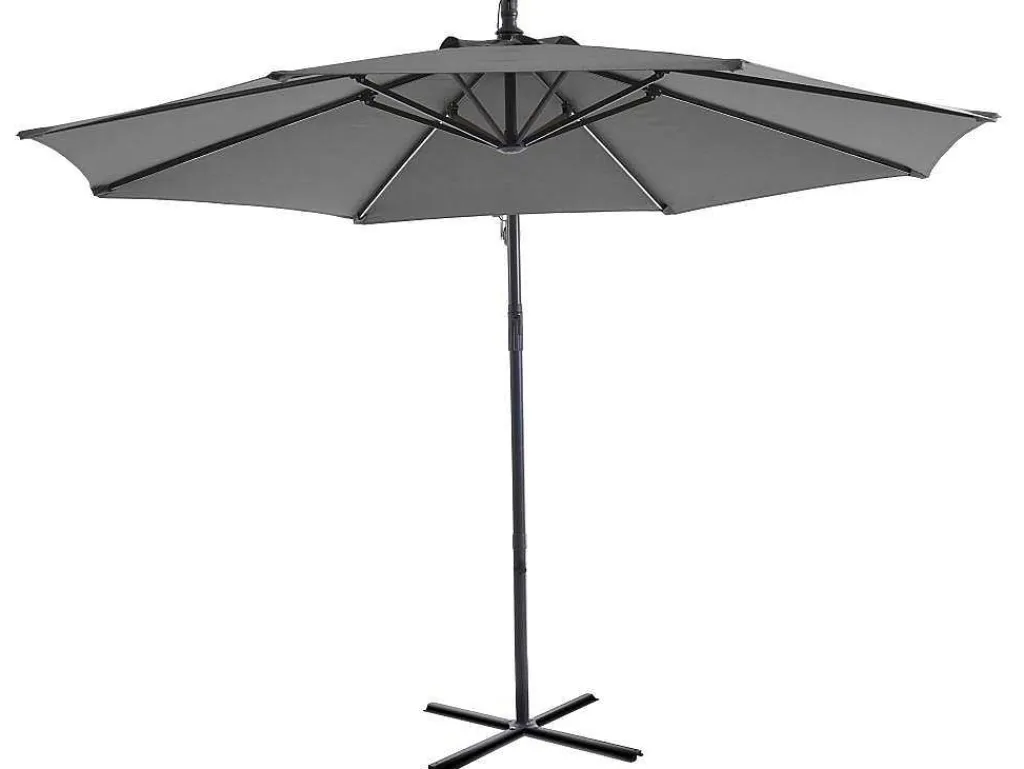 Ronde Hangparasol - Grijs - Staal - Ledverlichting - Diameter: 2,93 M - Pocota-MYLIA Discount