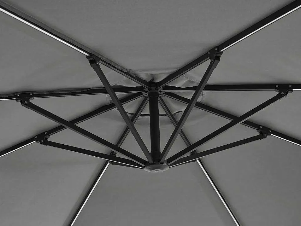 Ronde Hangparasol - Grijs - Staal - Ledverlichting - Diameter: 2,93 M - Pocota-MYLIA Discount