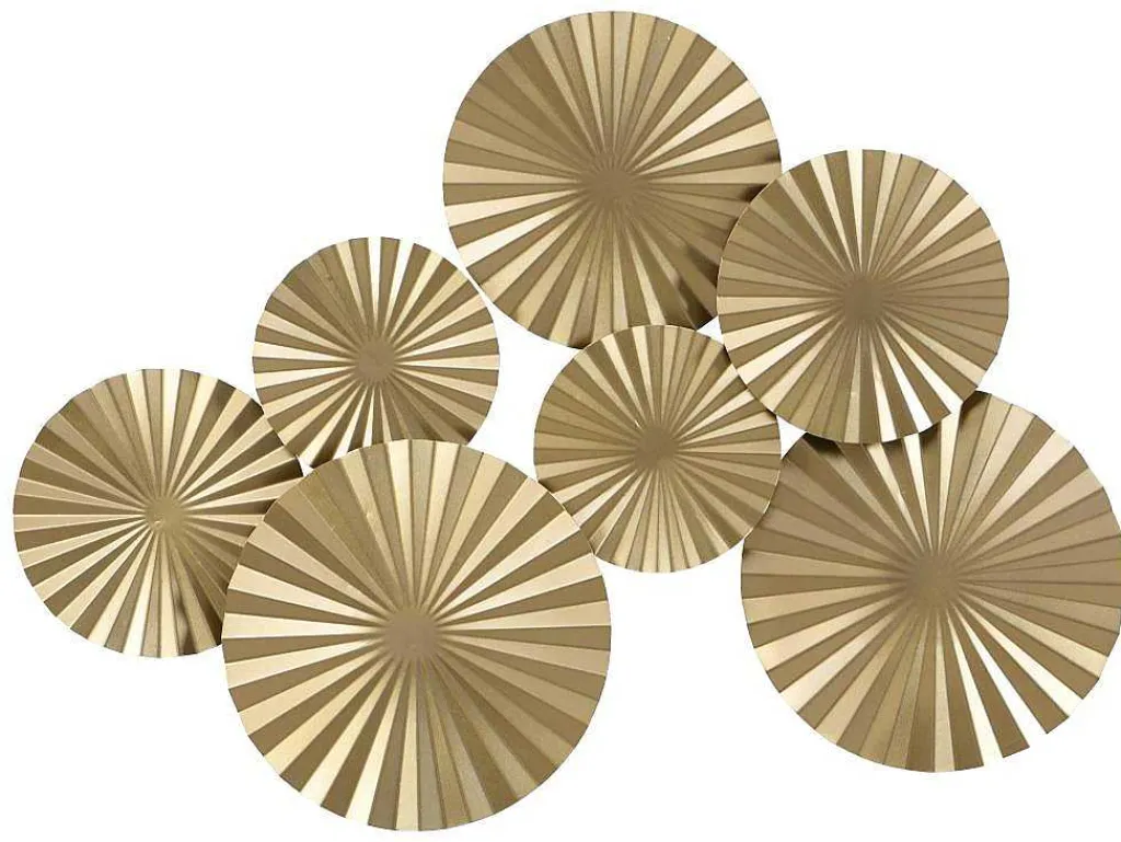 Ronde Metalen Wanddecoratie - B118 X H71 Cm - Goudkleurig - June-OZAIA Hot