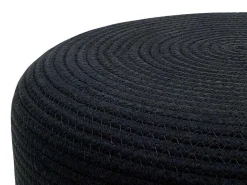 Ronde Poef In Licht En Zwart, Natuurlijk Rotan Salveti-Vente-unique Hot