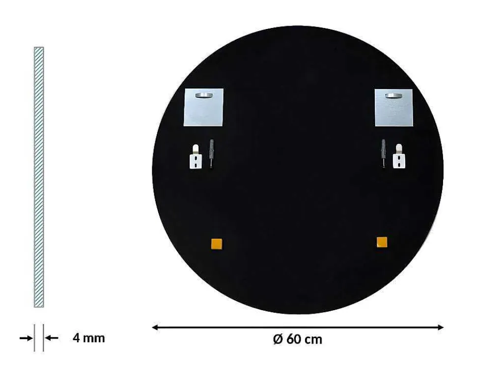 Ronde Sierlijke Wandspiegel Voor Woonkamer O60-Vente-unique Sale