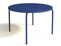 Ronde Tuintafel Mirmande - Metaal - D. 110 Cm - Donkerblauw-MYLIA Outlet
