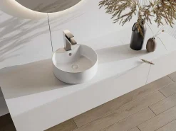 Ronde Wastafel Om Neer Te Zetten Van Wit Keramiek - 40 Cm - Darini-Shower & Design
