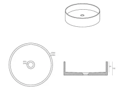 Ronde Wastafel Om Te Plaatsen Van Beton - 39 Cm - Dukat-Shower & Design Clearance