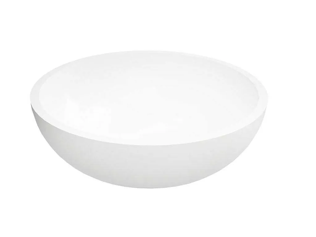 Ronde Wastafel Van Solid Surface - 40 Cm - Wit - Imja-Shower & Design Online
