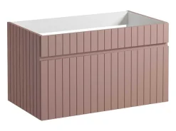 Roze Gestreept Hangmeubel Voor Badkamer Met Inbouwwastafel - 80 Cm - Satara-Vente-unique Clearance