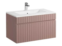 Roze Gestreept Hangmeubel Voor Badkamer Met Inbouwwastafel - 80 Cm - Satara-Vente-unique Clearance