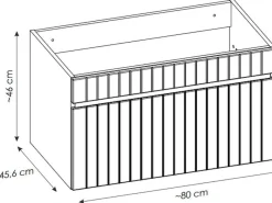 Roze Gestreept Hangmeubel Voor Badkamer Met Inbouwwastafel - 80 Cm - Satara-Vente-unique Clearance