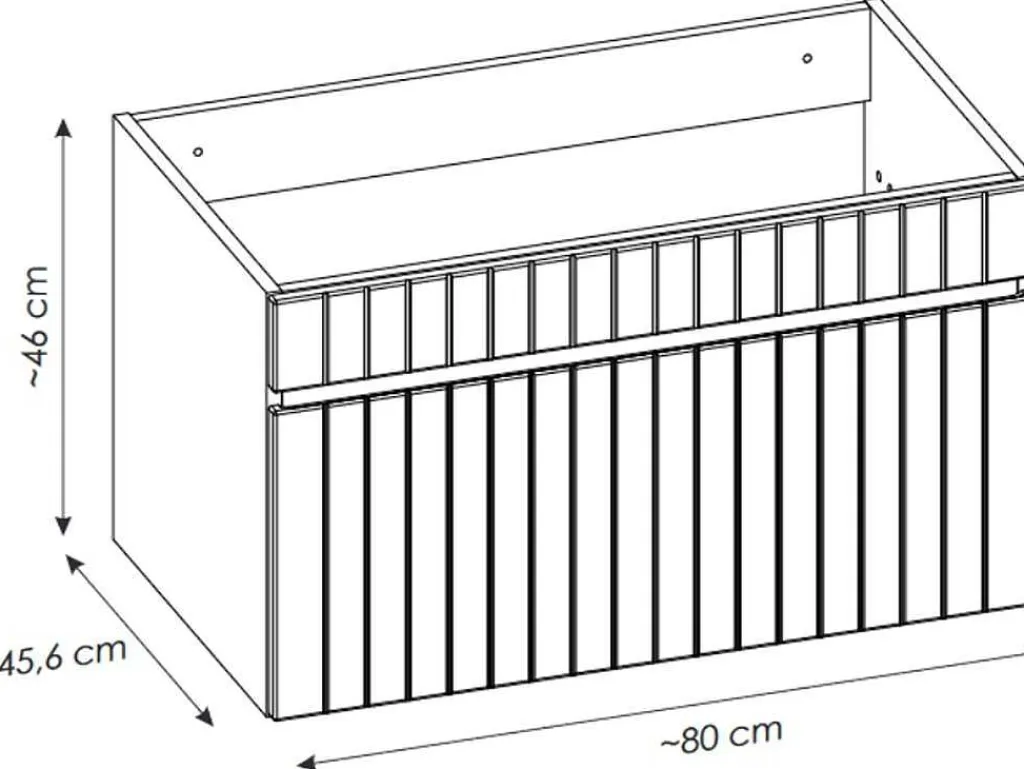 Roze Gestreept Hangmeubel Voor Badkamer Met Inbouwwastafel - 80 Cm - Satara-Vente-unique Clearance