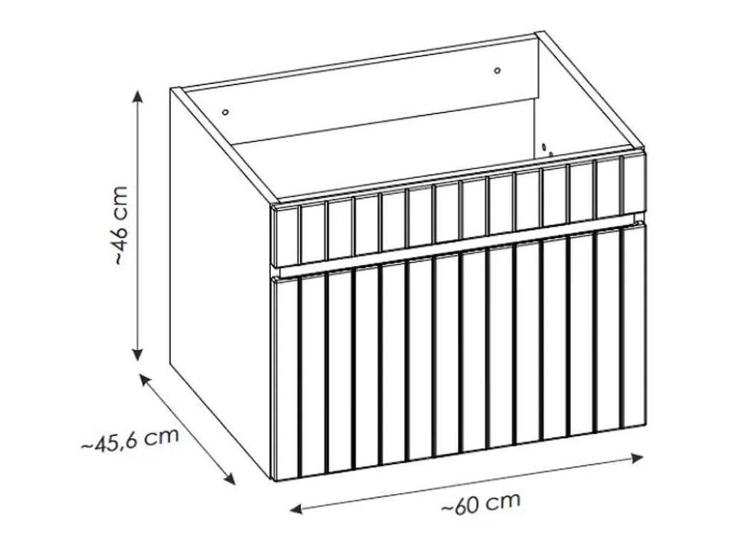 Roze Hangmeubel Onder Wastafel Met Strepen - 60 Cm - Satara-Vente-unique