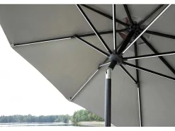 Sabal Parasol Met Kantelfunctie En Led-Verlichting Grijs.-Vente-unique