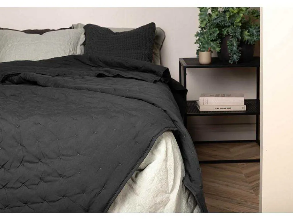 Sally Sprei 260X260Cm Antraciet.-Vente-unique New