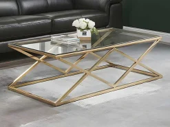 Salontafel Charlotte - Gehard Glas En Staal - Goudkleurig - Van-PASCAL MORABITO Online
