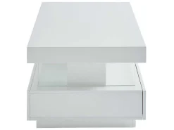 Salontafel Fabio - Wit Gelakt Mdf - Leds - 2 Lades En 2 Nissen-Vente-unique Online