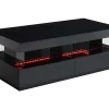Salontafel Fabio - Zwart Gelakt Mdf - Met Leds - 2 Lades En 2 Nissen-Vente-unique Best