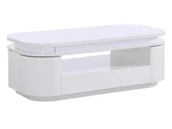Salontafel Met 4 Kasten En 1 Lade - Leds - Mdf - Witgelakt - Vandana-Vente-unique Clearance