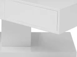 Salontafel Met Draaibaar Tafelblad, 2 Lades En 2 Nissen - Mdf - Wit Gelakt - Ilya-Vente-unique Hot