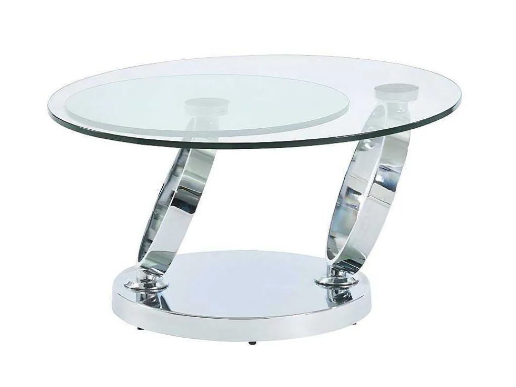 Salontafel Met Draaiblad Joline - Gehard Glas En Metaal-Maison Céphy Clearance