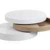 Salontafel Met Draaiblad Janita - Mdf - Eik En Wit-Vente-unique Hot