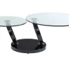 Salontafel Met Draaiblad Joline - Gehard Transparant Glas & Zwart Gechromeerde Poten-Maison Céphy Clearance