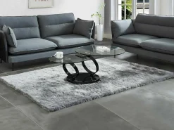 Salontafel Met Draaiblad Joline - Gehard Transparant Glas & Zwart Gechromeerde Poten-Maison Céphy Clearance