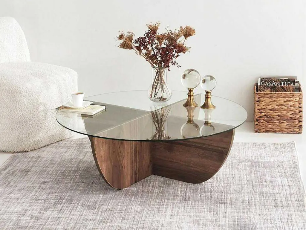 Salontafel Van Gehard Glas - Naturel En Transparant - Aysun-Vente-unique New