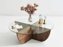 Salontafel Van Gehard Glas - Naturel En Transparant - Aysun-Vente-unique New