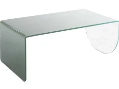Salontafel Van Gehard Glas - Transparant En Groen - Kinami-Vente-unique Discount