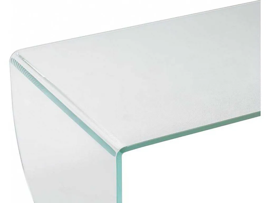 Salontafel Van Gehard Glas - Transparant En Groen - Kinami-Vente-unique Discount