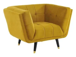 Samantha Ii Fluwelen Fauteuil - Oker-Vente-unique Clearance