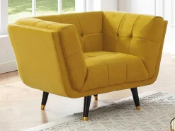Samantha Ii Fluwelen Fauteuil - Oker-Vente-unique Clearance