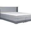 Samenstelling Boxspring Hoofdbord Met Leds + Lattenbodems + Matras + Dekmatras Asti Van Ysmee - 160 X 200 Cm - Antraciet En Lichtgrijs-Ysmée Outlet