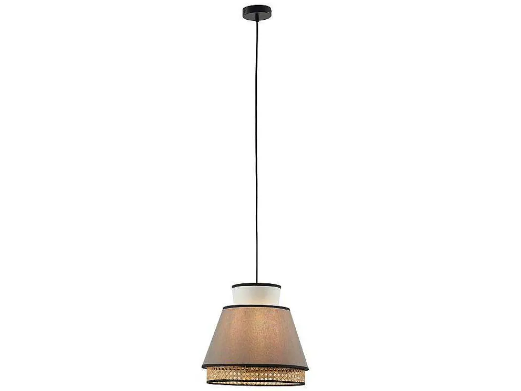 Scandinavische Rieten Hanglamp - Naturel En Warmgrijs - D35 X H120 Cm - Klaus-OZAIA Outlet