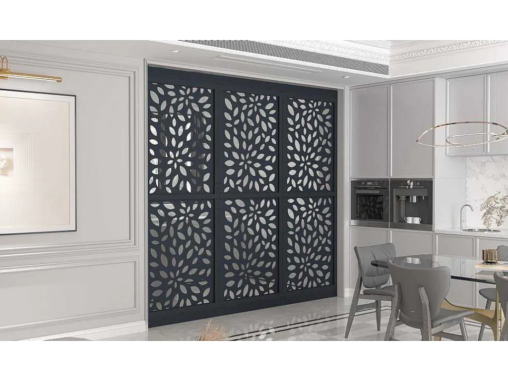Scheidingswand Gegalvaniseerd Staal L88 X H245 Cm Antraciet - Verstelbare Hoogte - Jaora-Vente-unique New