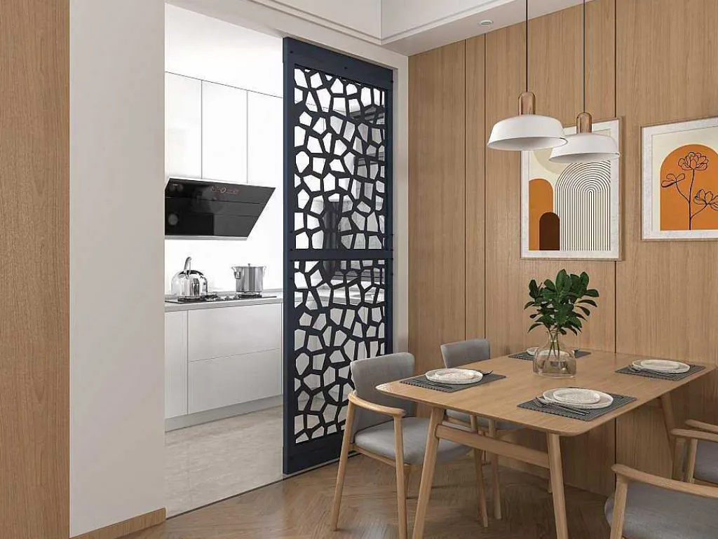 Scheidingswand Verzinkt Staal L88 X H245 Cm Antraciet - Verstelbare Hoogte - Laduna-Vente-unique Outlet